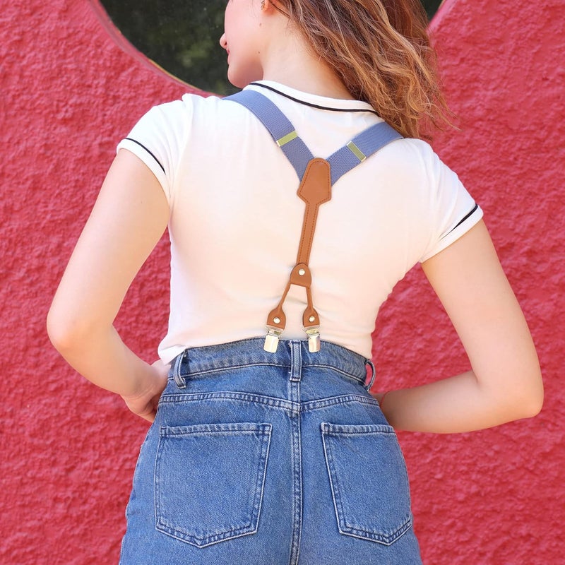 Action Ward Store Women's Suspenders - 1" Width - Y Back 4 Clip Skinny Ladies Suspenders - Image 4